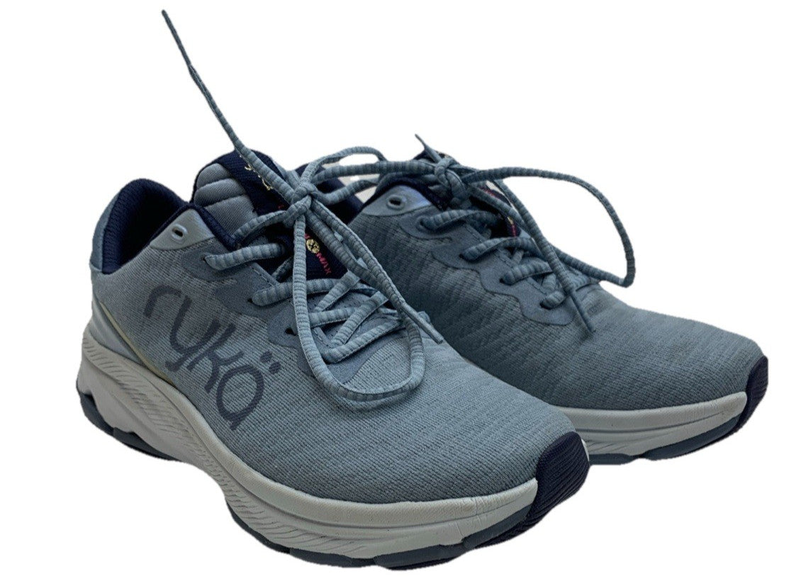 Ryka Women's Devotoin X Max WalkingRunning  Shoe US Size 7W Blue Lace-up Sneaker
