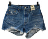 Levi's Fitted Women's 501 Original Shorts High Rise 100% Cotton Size 24 Classic