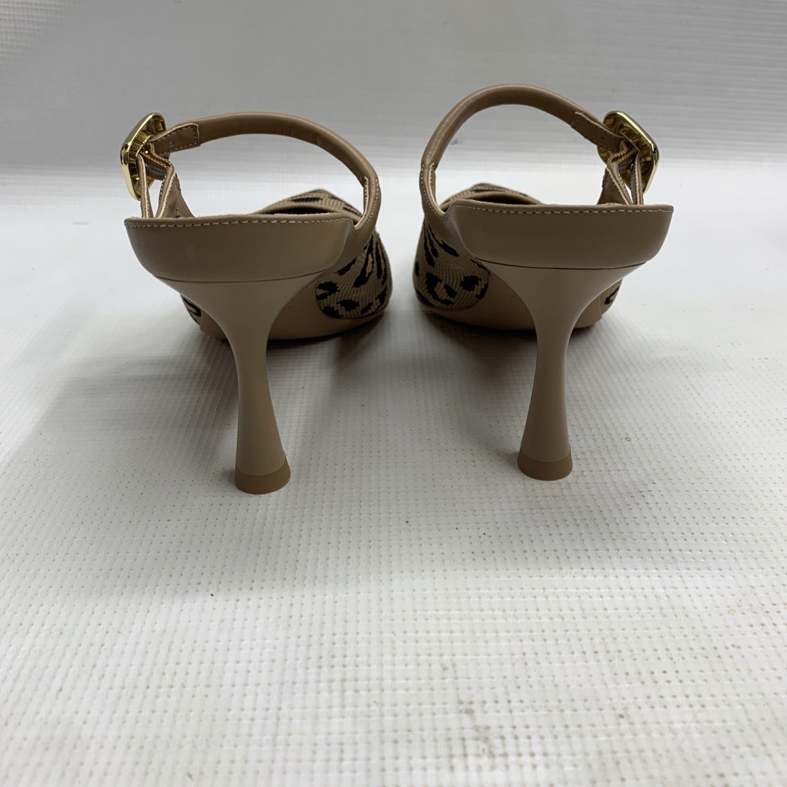 Newbella Mousse FIT Women's Pointed Toe Heel Sandals Mules Shoe Leopard Print 8