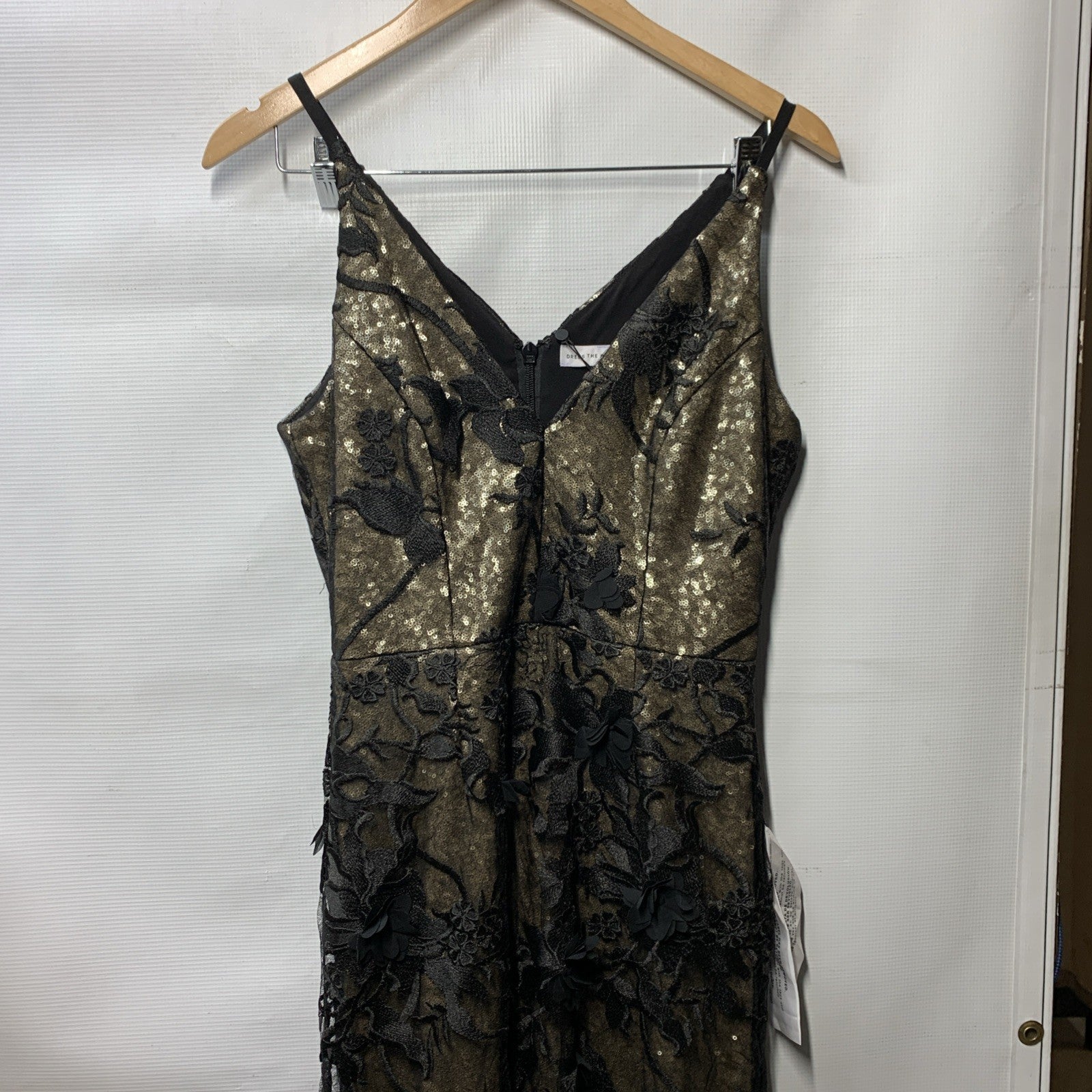 Dress the Population Evening Cocktail Sharon Gown Sleeveless V-neck Size Medium