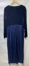 Hanna Nikole Women's Plus Size Velvet Side Slit Sequin Dress V Neck - Size 18W