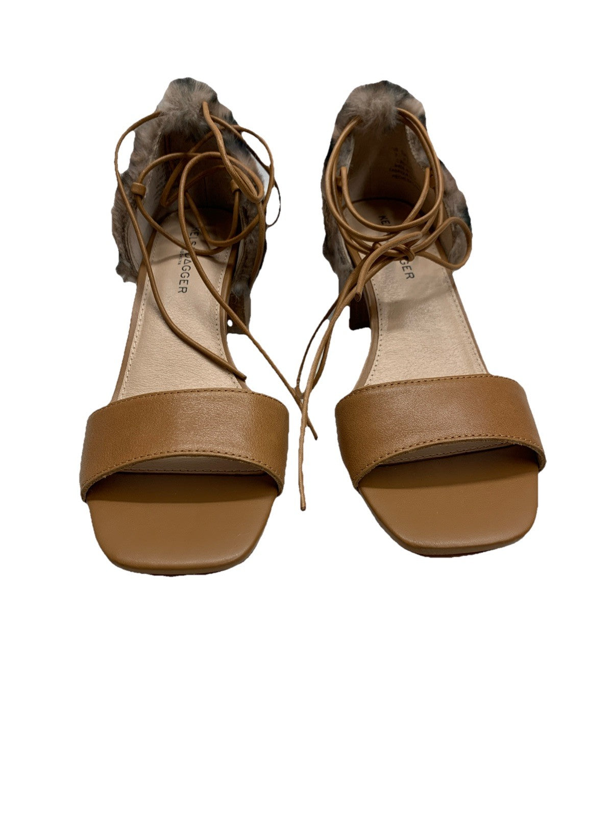 Kelsi Dagger Brooklyn Women's Sam Heeled Sandal Size 7 Brown Open Toe Faux Fur