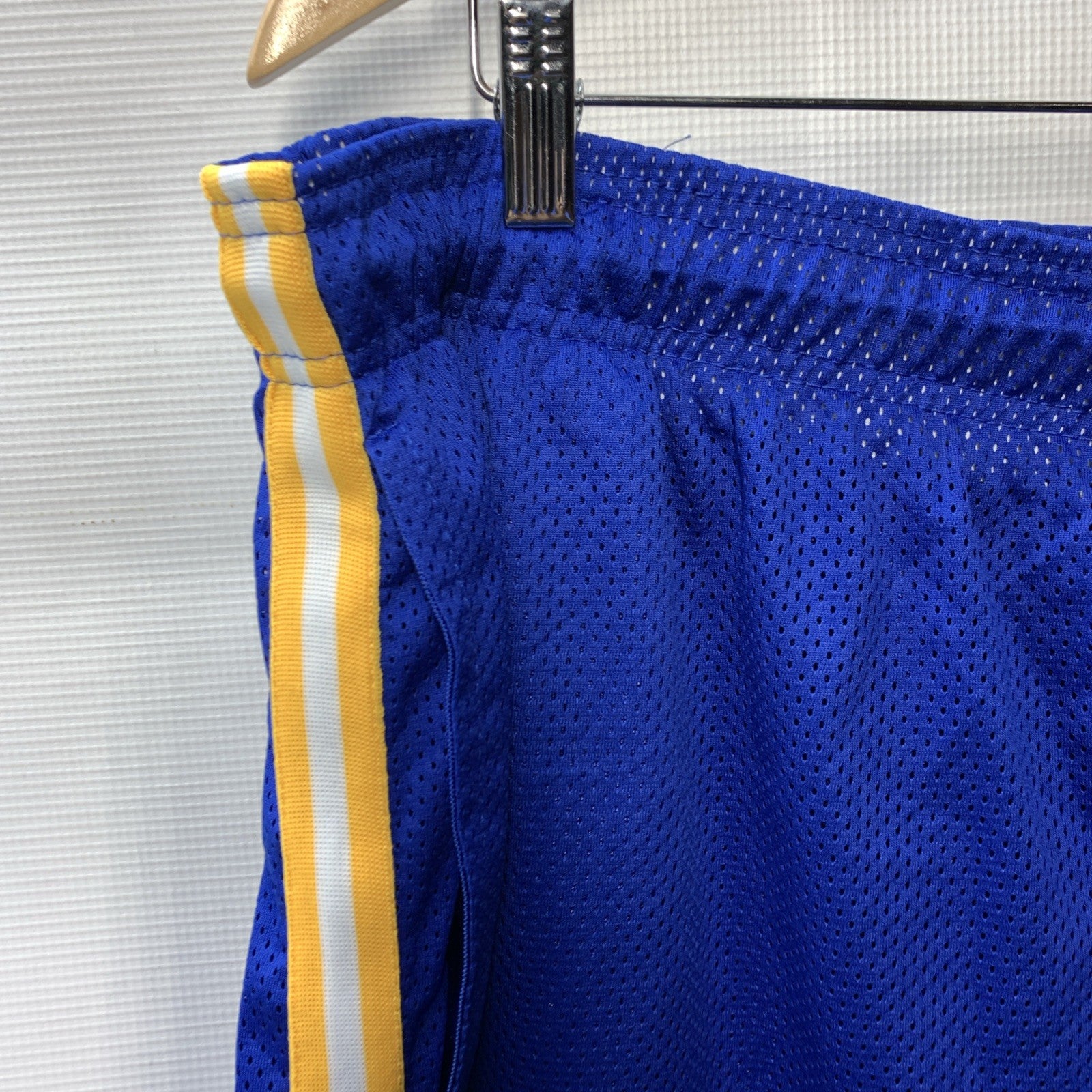 NBA Golden State Warriors Basketball Shorts Men's 3XL Mesh Shorts Blue Gold