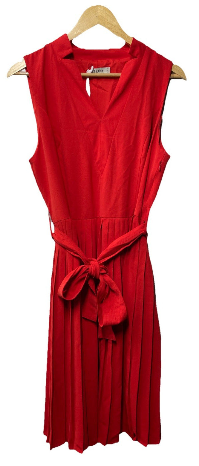 GRACE KARIN Women's Summer Casual Dress V Neck Cap Sleeve Size Large Red Fitted