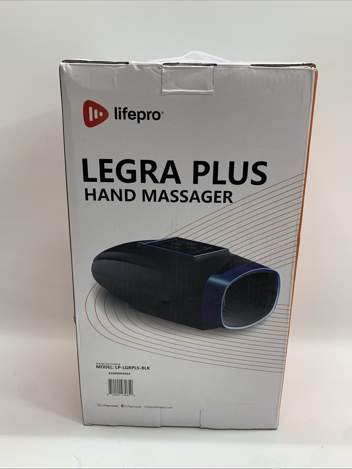Lifepro Legra Hand Massager Portable With Heat And Compression LP-LGRPLS - Black