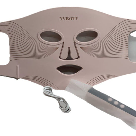 LED Face Mask Light Therapy, 4 Modes Portable Red Light Therapy for Face,2000MAH