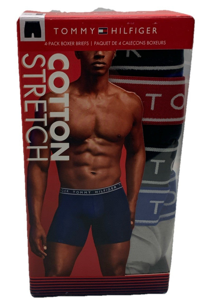 Tommy Hilfiger Men's Boxer Briefs Underwear Stretch Cotton Size Large - 4 Pack