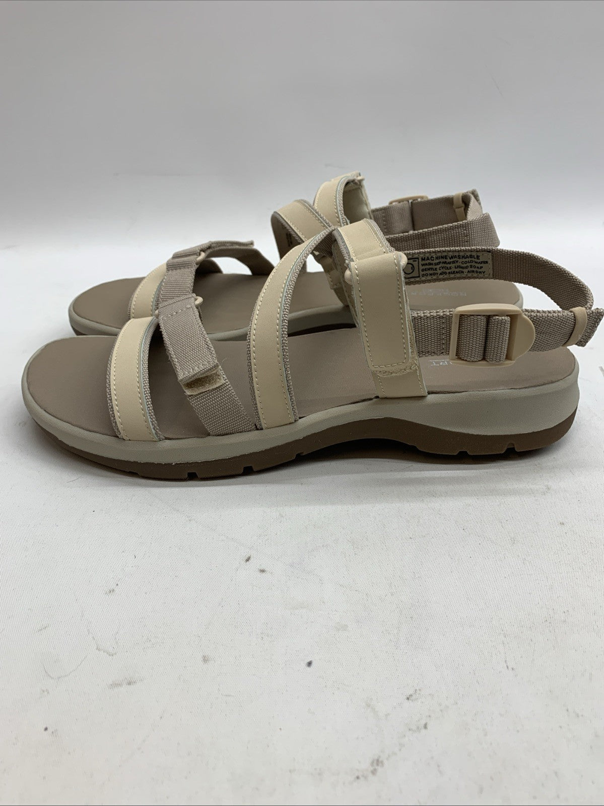 Rockport Trail Tech Sandals Women's 9.5 M Beige Vanilla Open Toe C18153 Buckle
