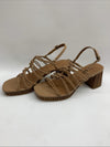 Lucky Brand Womens Bassie Buckle Faux Leather 0310LK1650 Heels Shoes Tan 6.5M