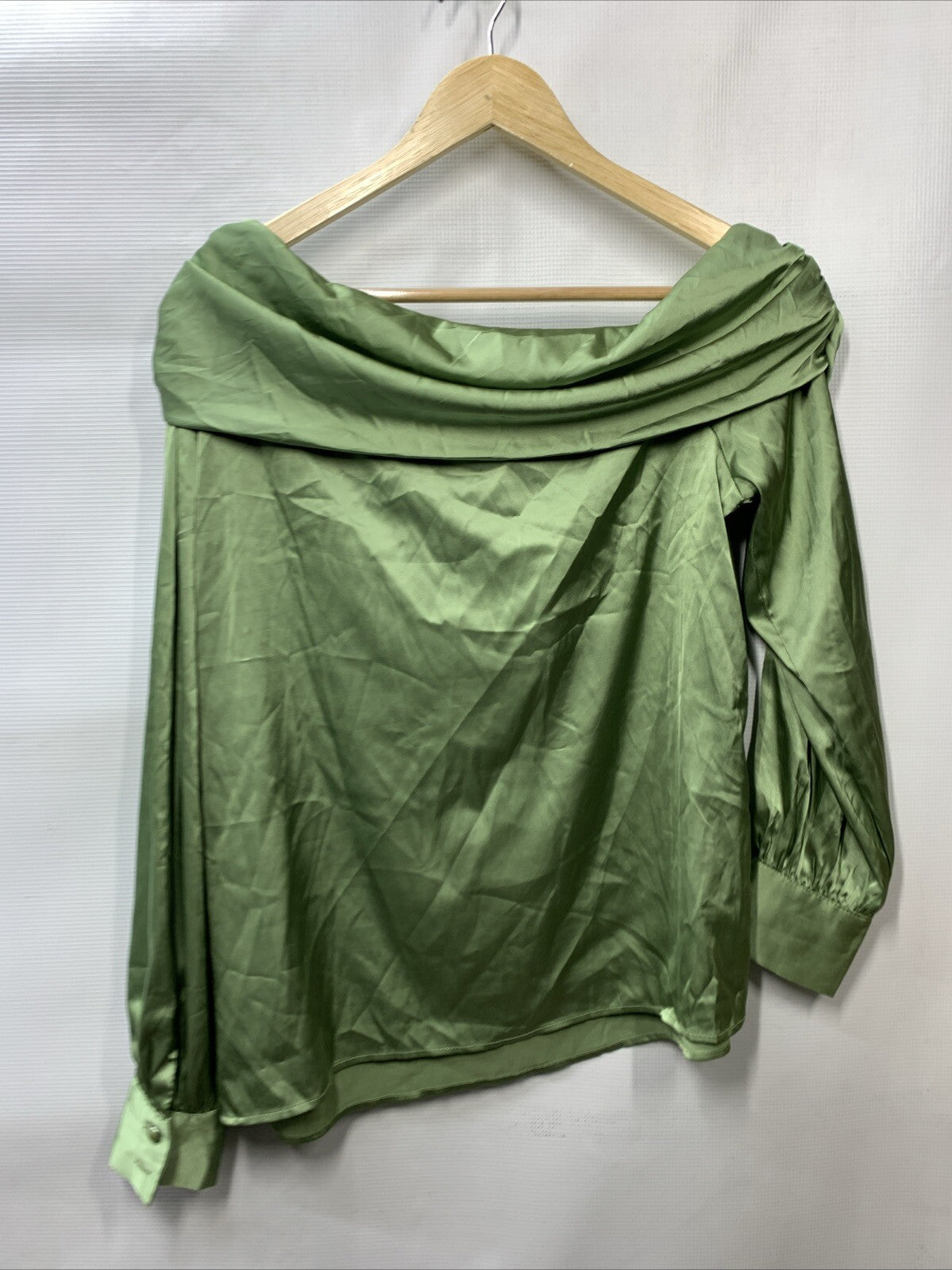 GRACE KARIN Off Shoulder Comfy Casual Long Sleeve Oblique Neck Tops - Size M