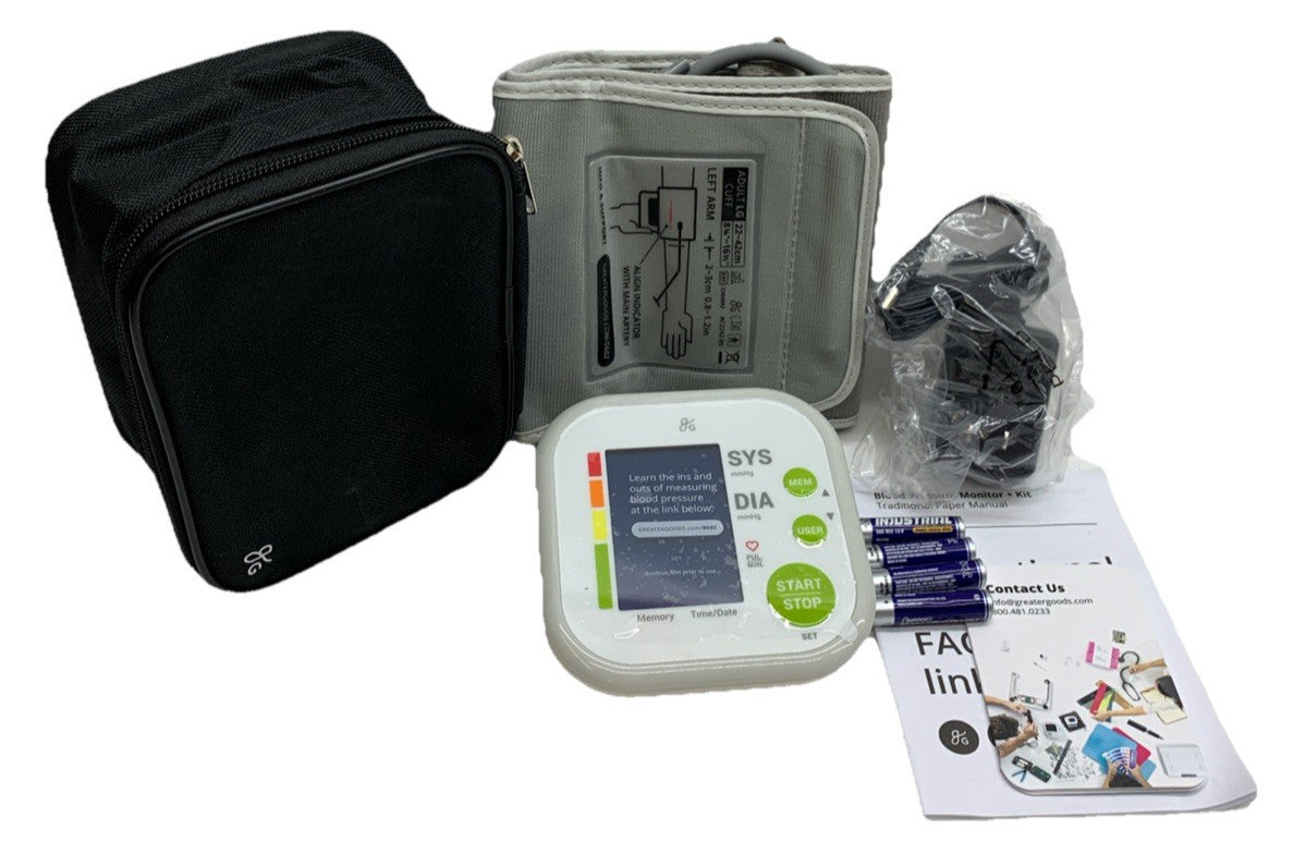 Greater Goods Blood Pressure Monitor Complete BP Machine Kit Portable with Case