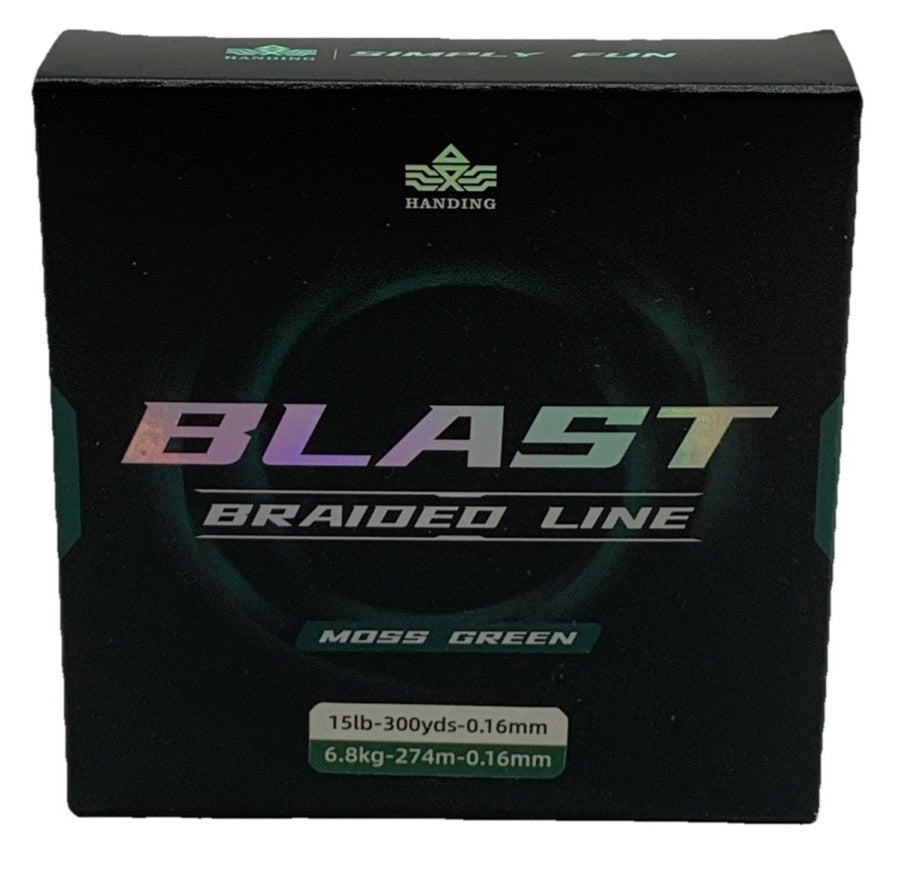 Blast Braided Fishing Line Ultra-Thin Diameter 15lb - 300yds 0.16mm Moss Green