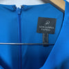 Adrianna Papell Women's Knit Crepe Tie Waist Sheath Size 10 Blue Coast Zip Back