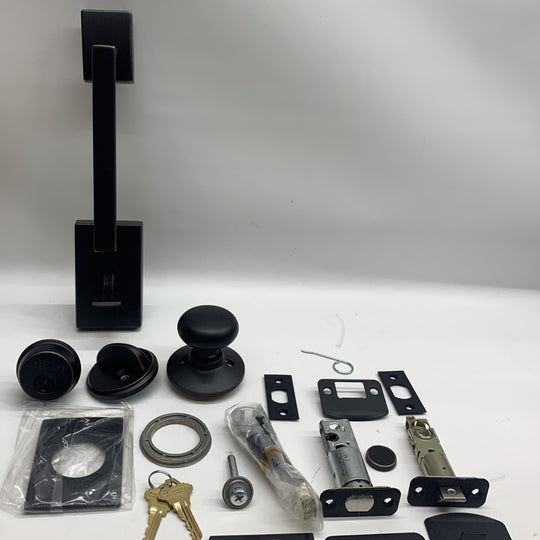 SCHLAGE F60 CEN 716 Century Single Cylinder Handleset & Plymouth Knob Aged Bronz