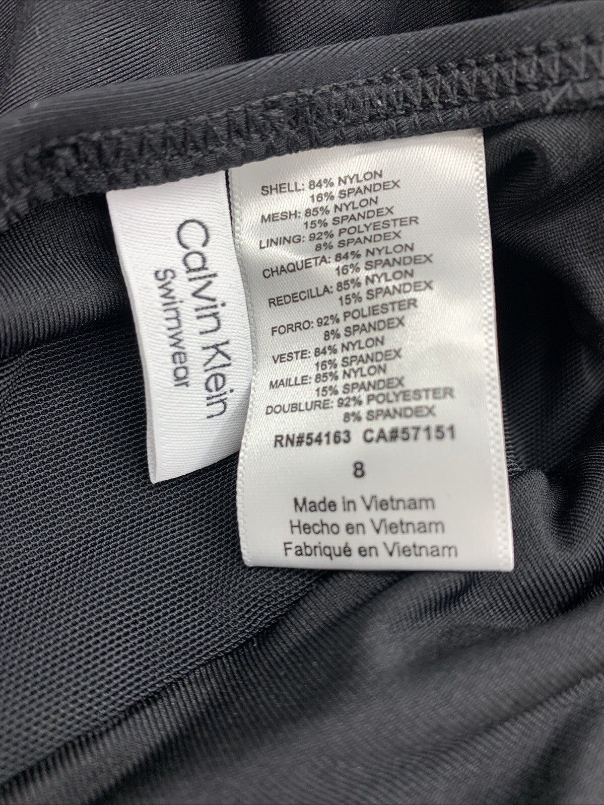 Calvin Klein Women's Standard High Neck Cutout One Piece Swimsuit Size 8 Black