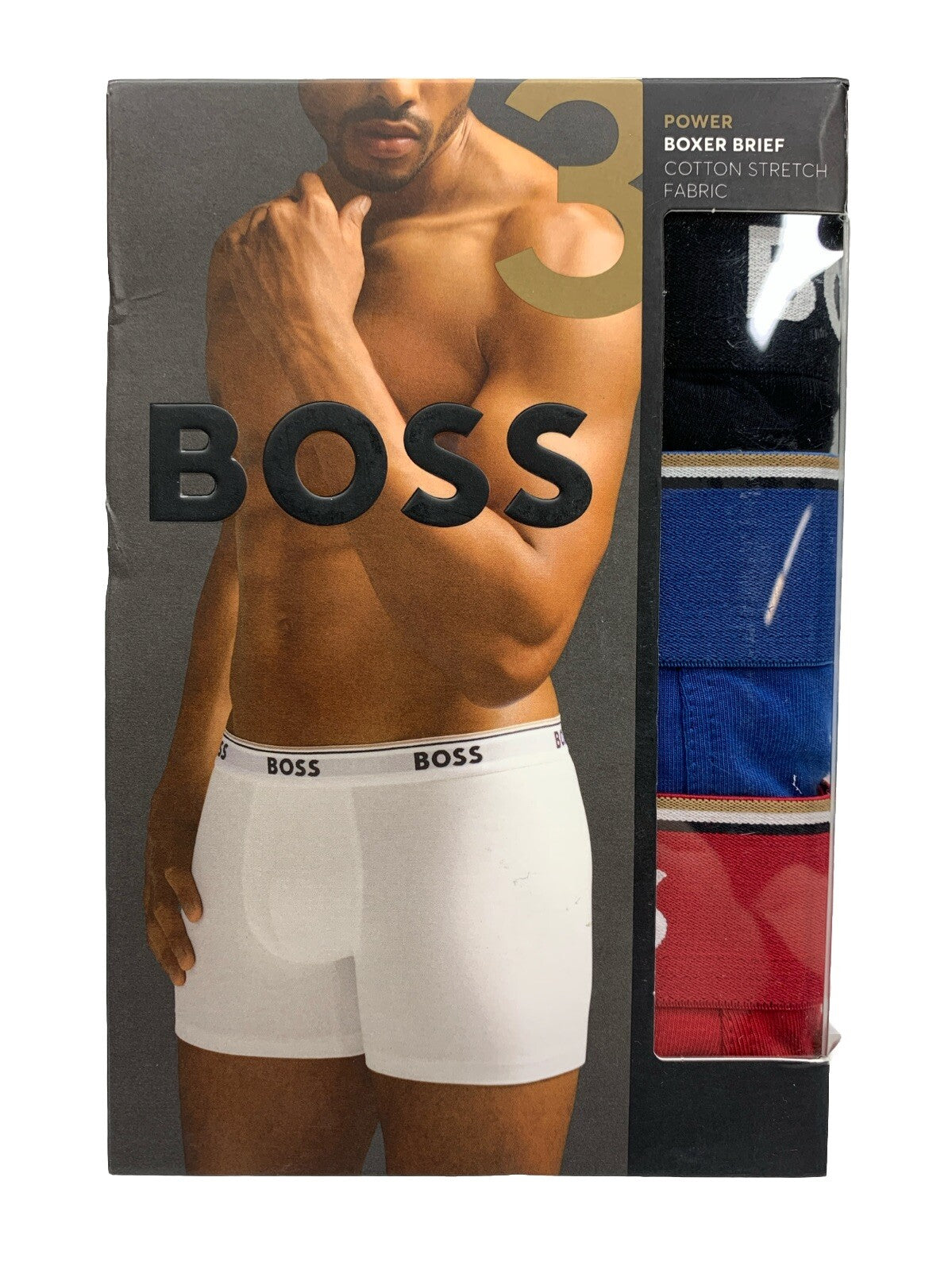 Hugo Boss 3 Pack Boxer Briefs Underwear Size M Cotton Stretch Fabric 50475282