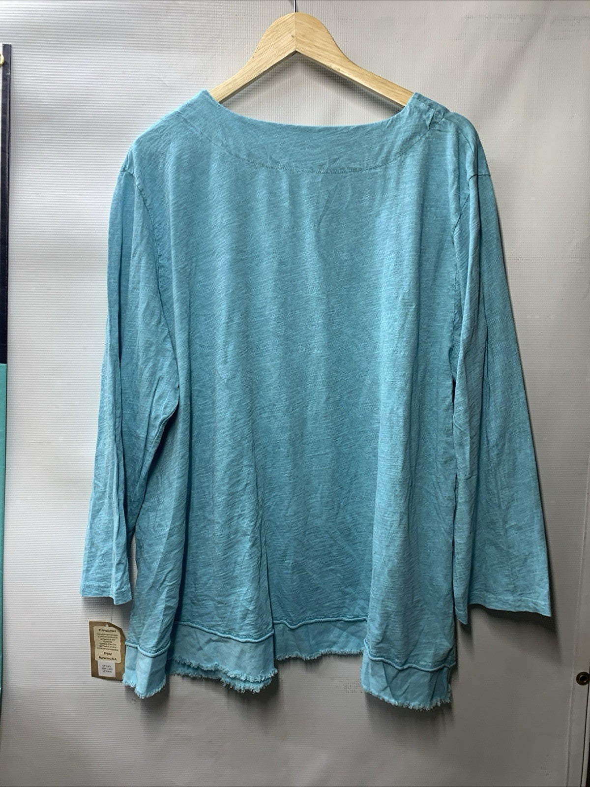 Jess & Jane Mineral Washed Tunic Top Shirt M94 Size 2X Long Sleeve M94-1933