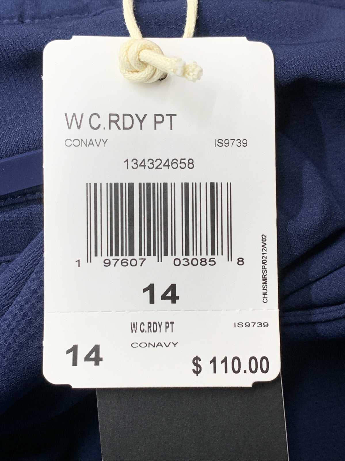 Adidas Women’s Slim Fit Ultimate365 Cold.rdy Long Pants Straight Leg Size 14