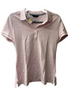 Nautica women's pink cotton polo shirt with 5 buttons, short sleeves, size M, featuring a casual, comfortable fit.