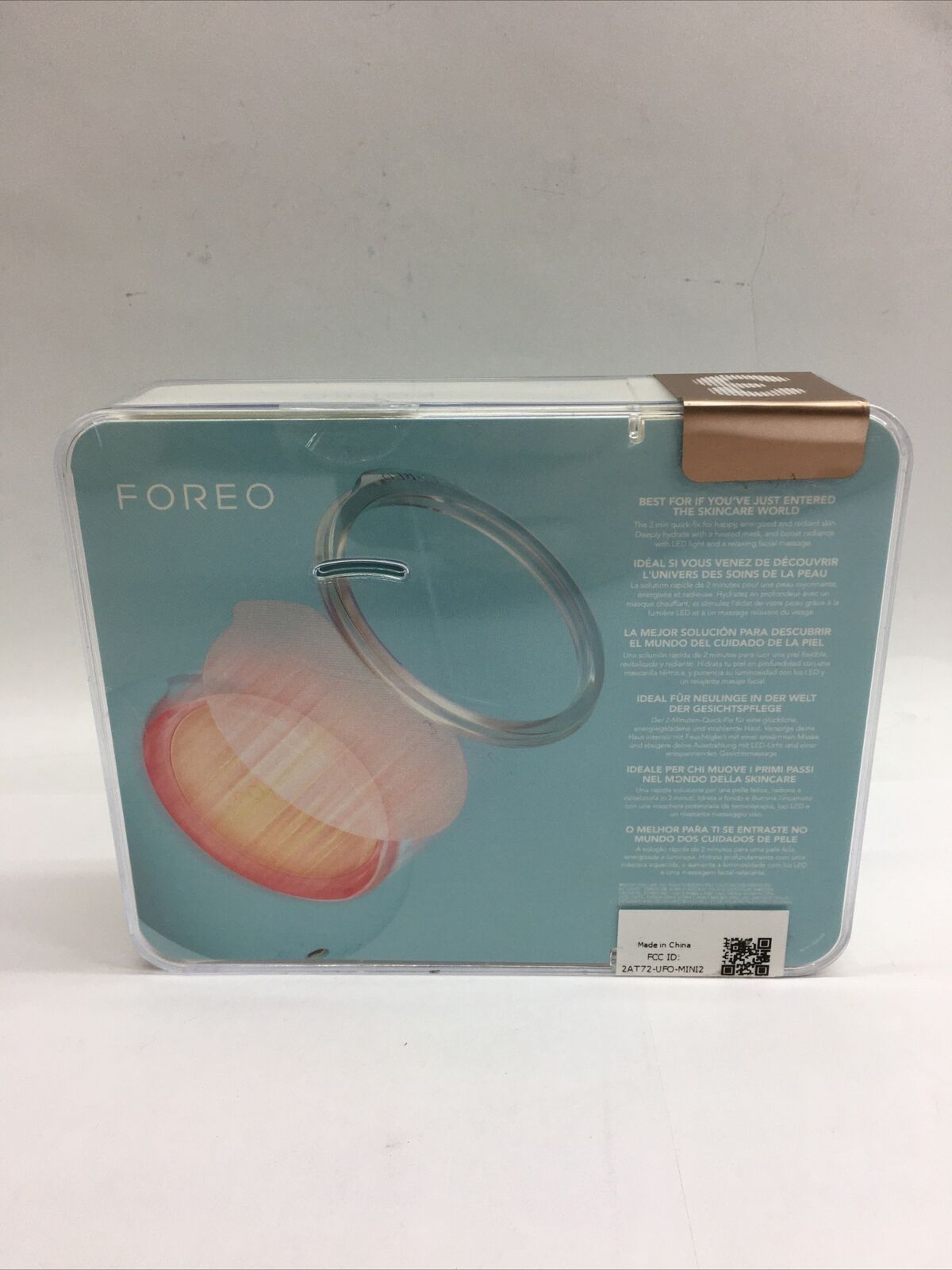 FOREO UFO 3 MINI Deep Hydration Facial Device Mask Infuser LED Therapy Artic Blu