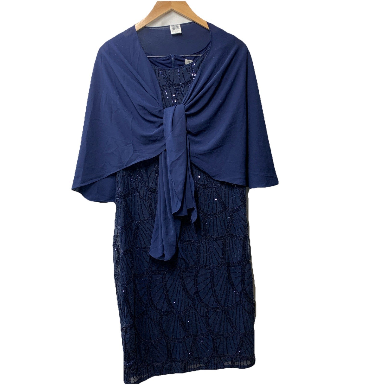 GRACE KARIN Women's Sequin Dress Mother of the Bride Dress Navy Blue Size 16