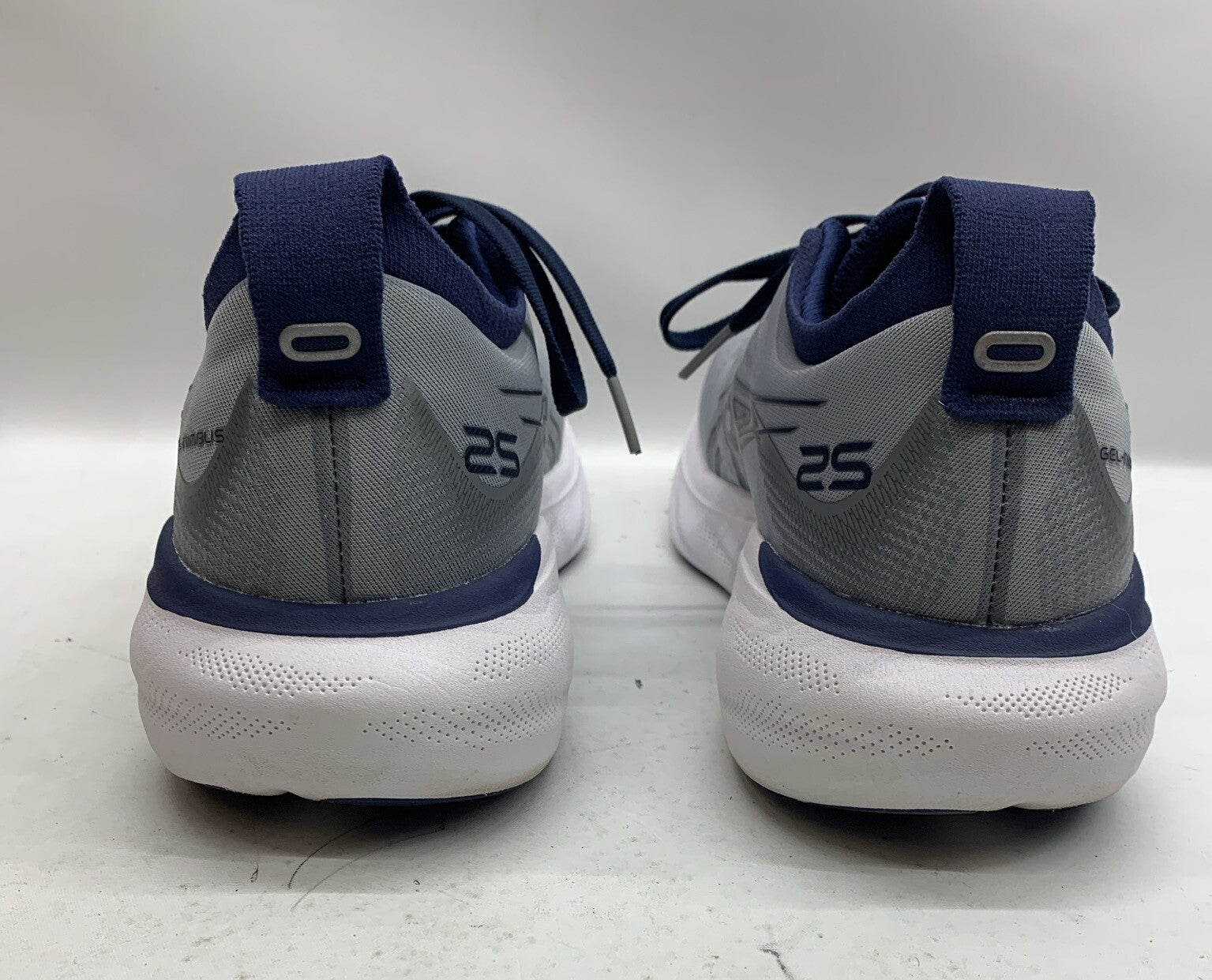 Asics Mens Gel Nimbus 25 Mens Size 10 Sneakers Running Gray/Blue Lace-up Shoes
