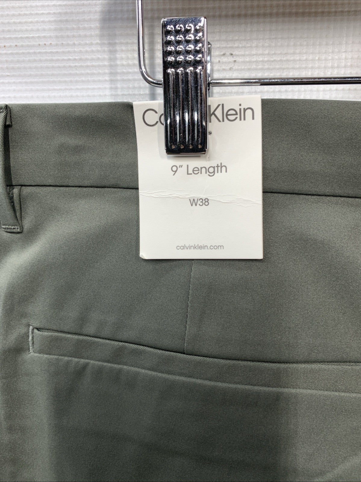 Calvin Klein Men's Asphalt Stretch Cotton Infinite Flex Chino Shorts Size 38W 9L
