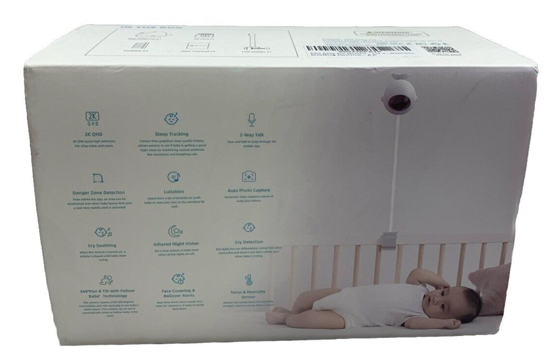 Ellie Baby Pro Baby Smart Monitor 2-Way Talk Blue Breathing Detection Temp Humid