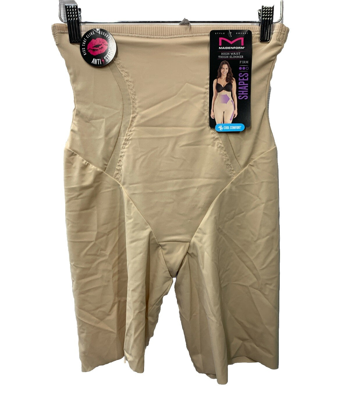 Maidenform Women's High-Waist Thigh Slimmer Shapewear Cool Comfort DM5001 Size M