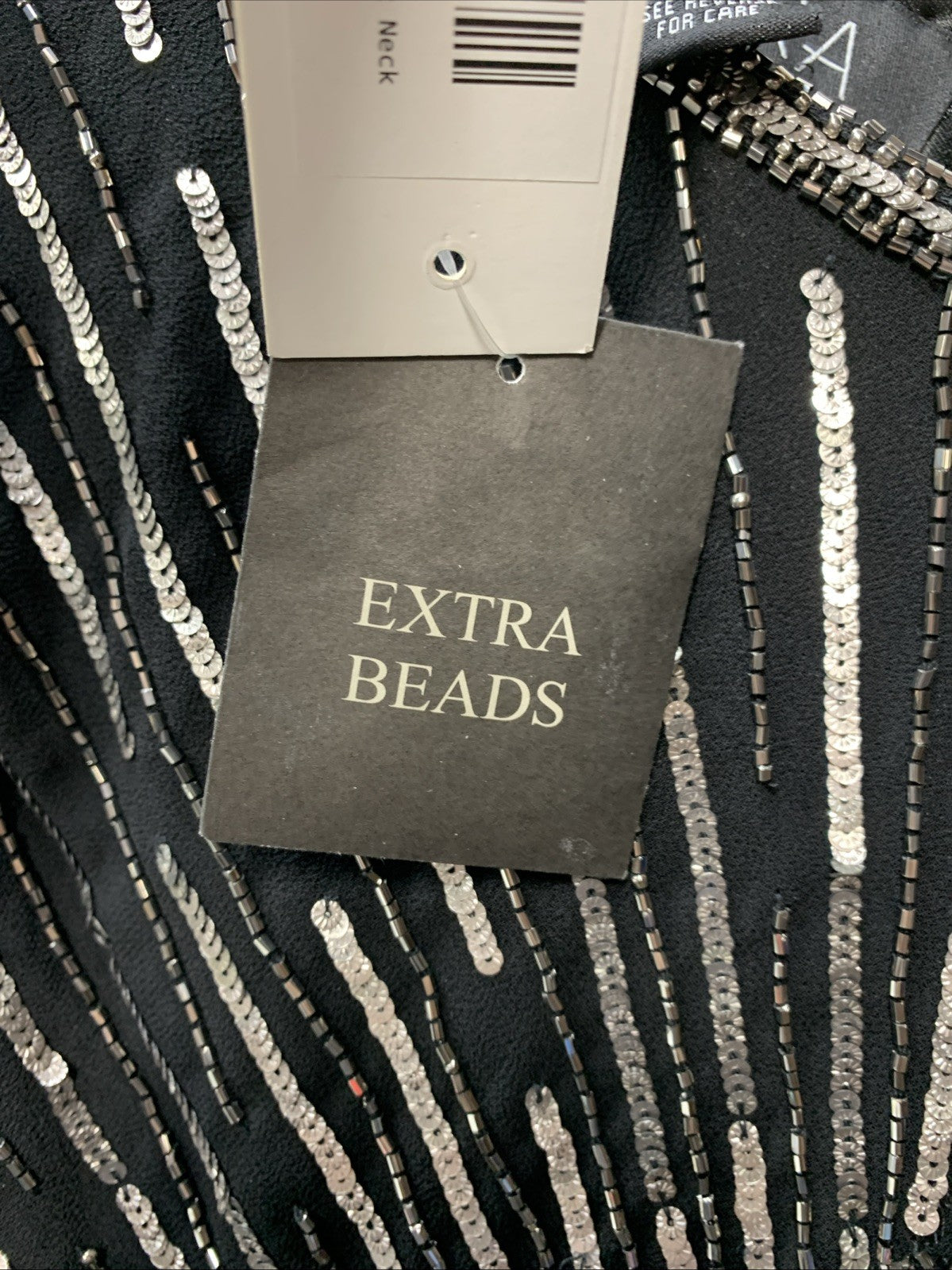 JKara Women's Sweetheart Neck Long Dress Size 18 Black with Silver Beads