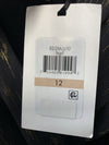 Black DKNY women's cold shoulder gown with double straps and 3/4 sleeves, size 12, elegant evening dress.