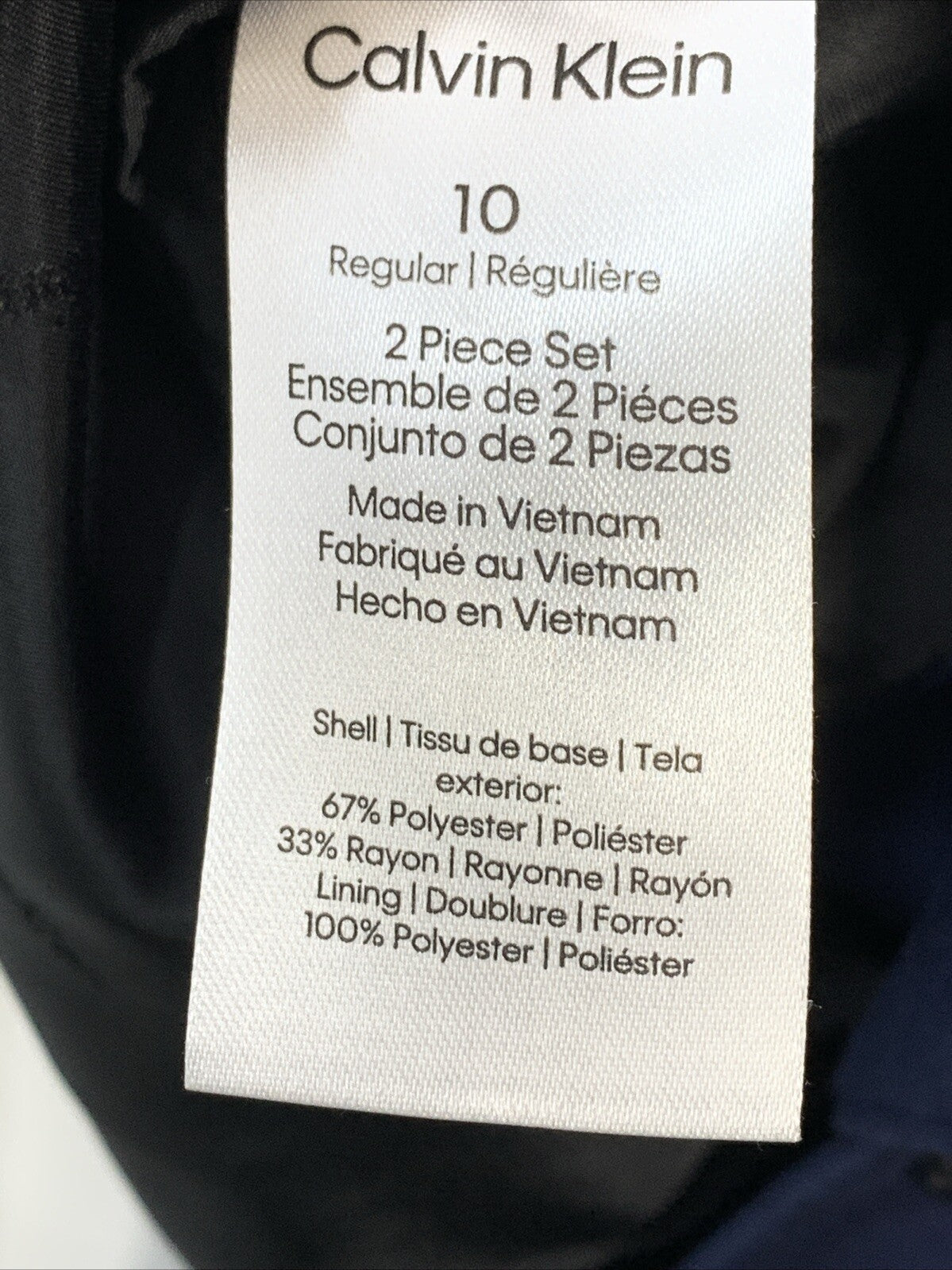 Calvin Klein Boy 2 Piece Formal Suit Set Bright Blue Stretch Size 10 Long Sleeve