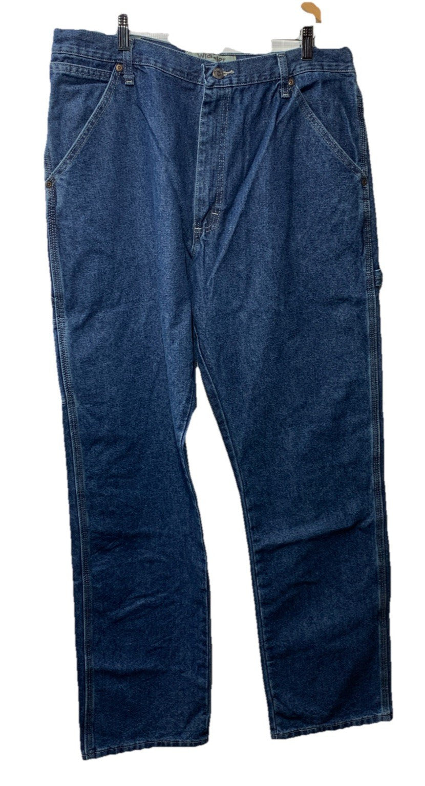 Wrangler Authentics Men's Classic Carpenter Jeans Size 36Wx34L Blue Long Pants