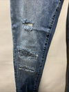 Kancan Women's Mid Rise Ankle Super Skinny Slim Blue Jeans Size 3/25 Long Pants