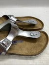 Birkenstock Women's Flip Flop Flo Metallic Sliver Size 10 Slip-on Thong Sandals