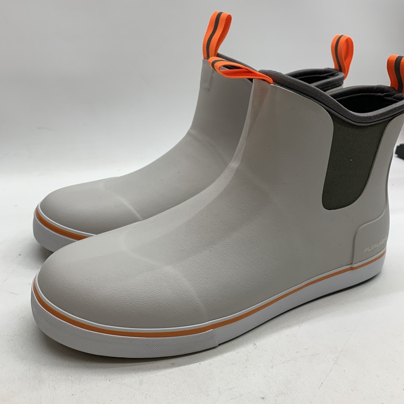 Furuian Men's Deck Fishing & Rain Waterproof Slip On Neoprene Ankle Boots 11