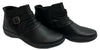 Clarks-Women's Cora Rouched Ankle Boot Black Leather-Size 8.5M Round Toe Casual