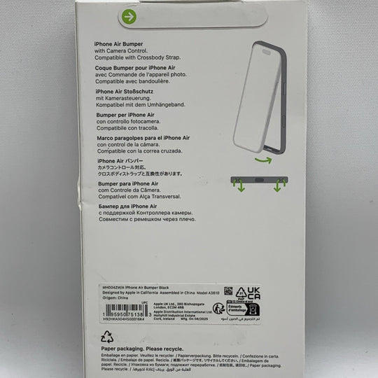 Apple iPhone MH004ZM/A Air  Bumper Case Edge Protection Slim & Lightweight Black