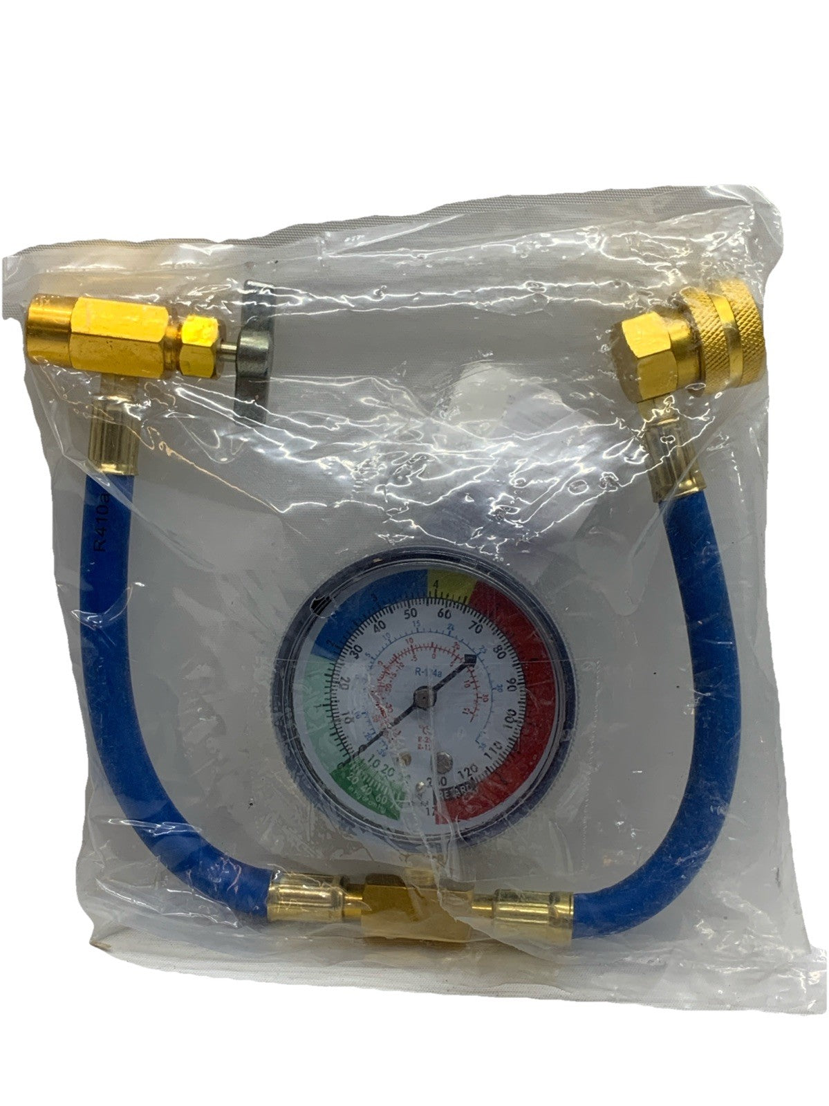 AC Recharge Hose Kit with Gauge, Quick Coupler & Piercing Can Tap, Car Use