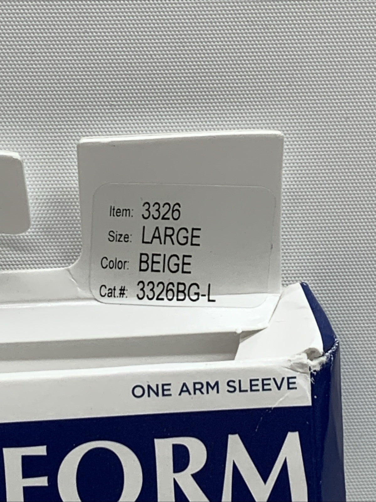 Truform Leg Health Compression Arm Sleeve 20-30mmHg Size Large 3326BG-L Beige