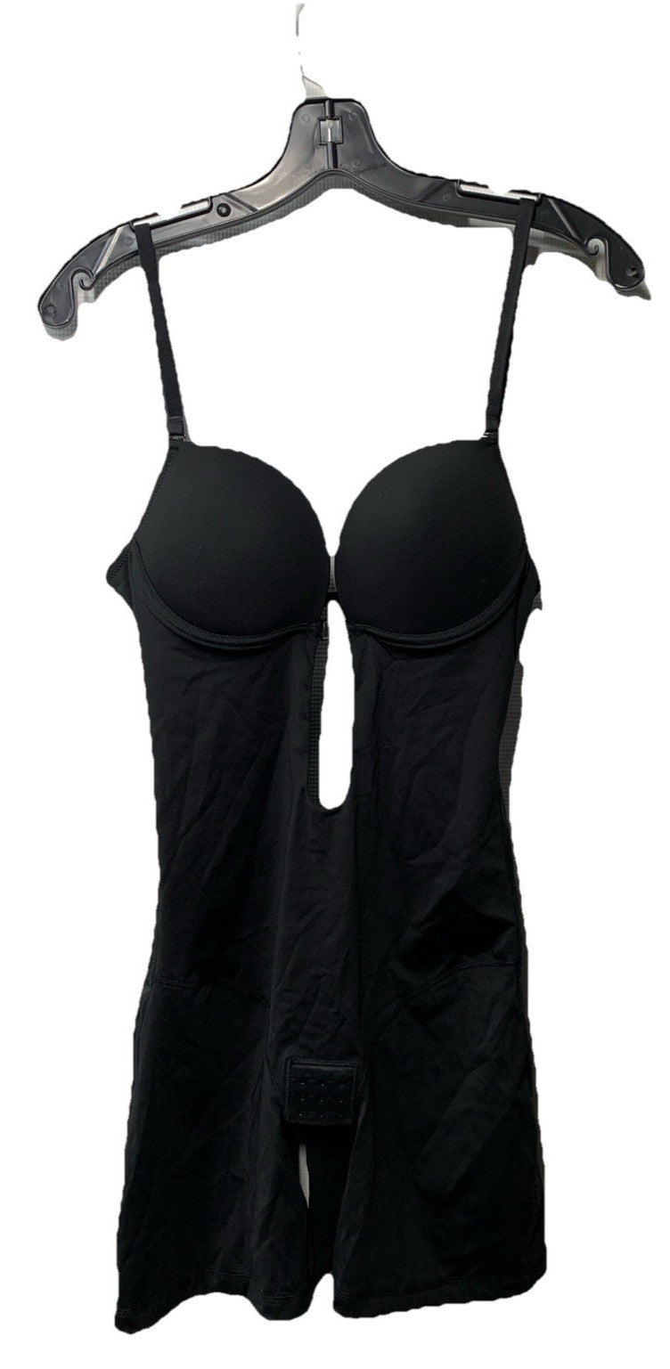 Black thong shapewear for women with tummy control and low back U plunge design, size small, from The Family Flips.