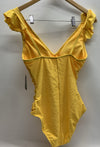 Ellen Tracy Women’s V-Neck One Piece Swimsuit Ruffle Golden Dusk Bathing-suit 10