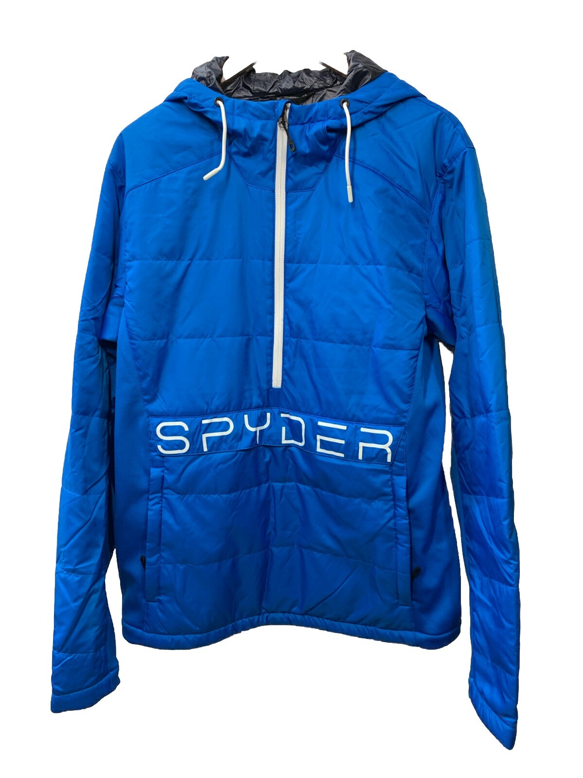 Spyder Insulated Anorak Force Ski Jacket Men's Size L Long Sleeve Blue 229502
