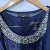 R&M 2-Piece Long Floral Glitter Lace Dress Evening with Beaded Neckline Size 4P