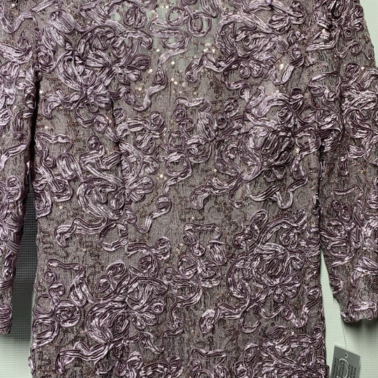Alex Evenings Women Dress Floral Lace Sequin Occasion Party Cocktail 6P Wisteria