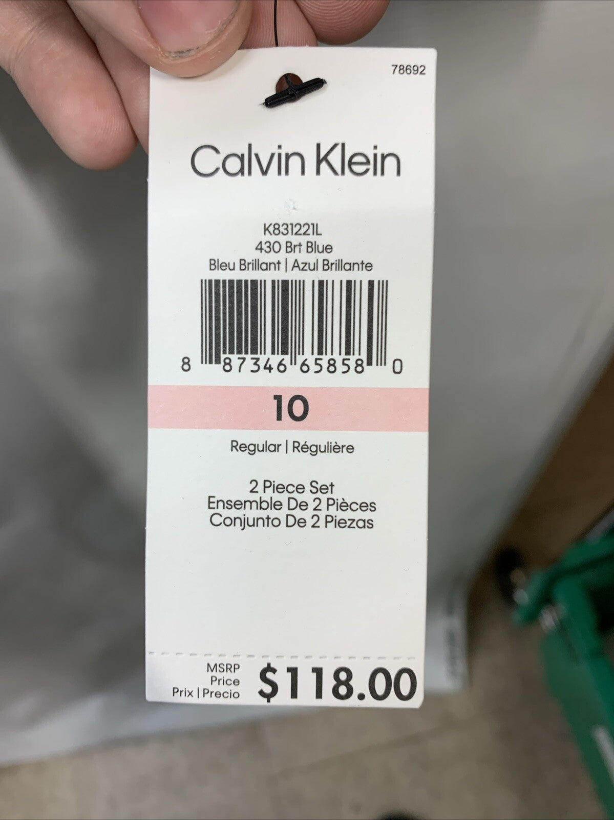 Calvin Klein Boy 2 Piece Formal Suit Set Bright Blue Stretch Size 10 Long Sleeve