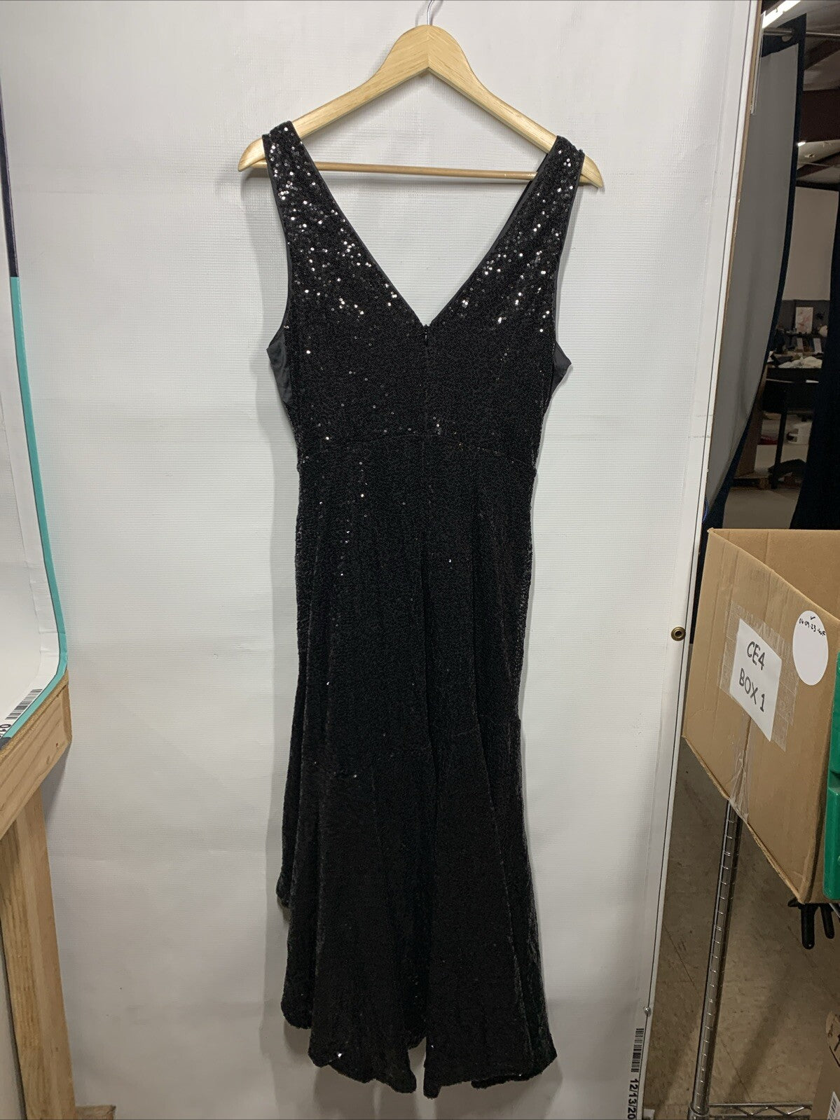 GRACE KARIN Women's Sequin Dress Sleeveless Cocktail Party Dress Size M Black