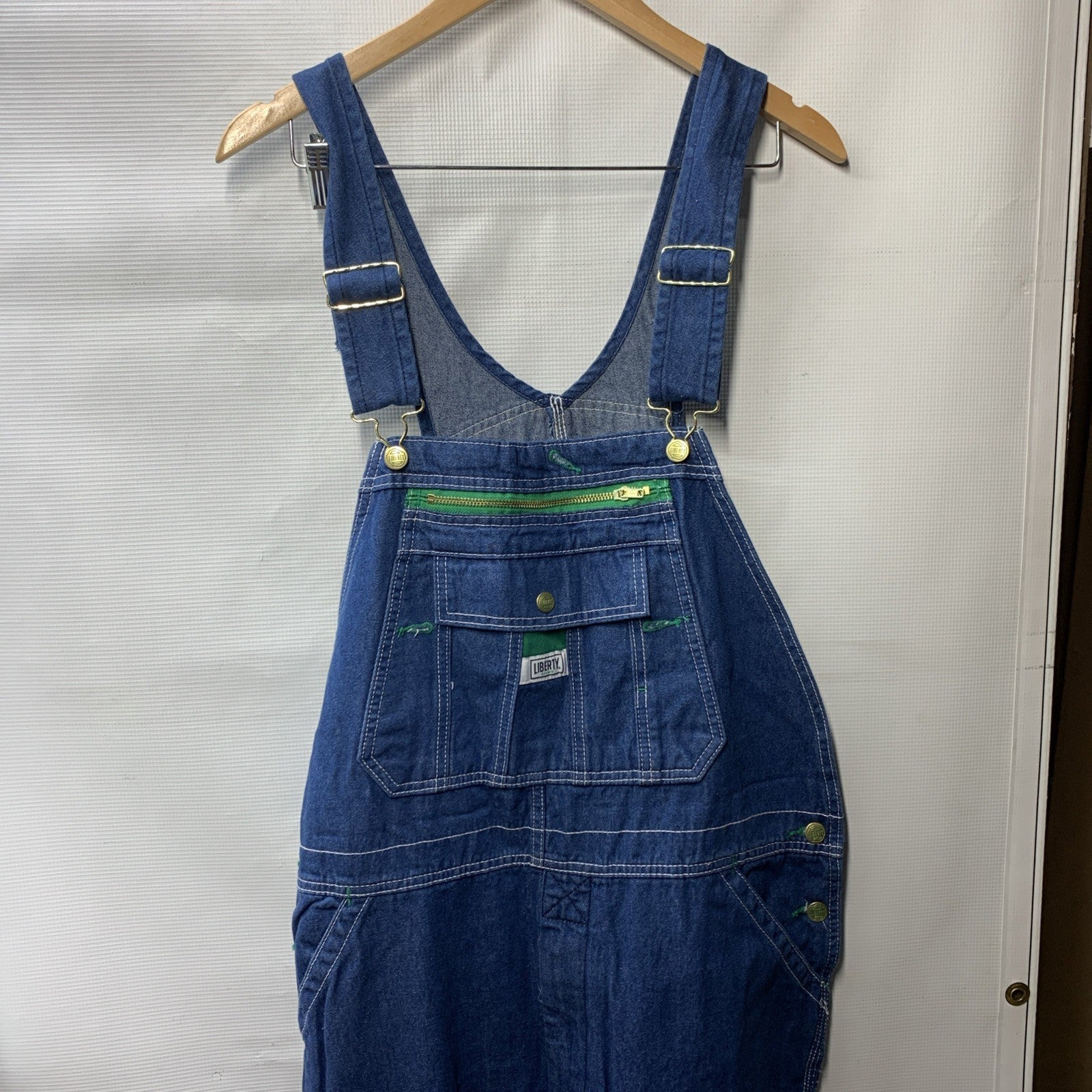 Liberty Bib Overalls Blue Denim Carpenter Workwear Pants Jeans Men's Size 36x32
