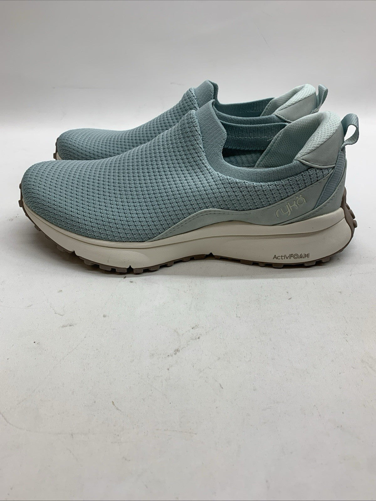 Ryka Washable Stretch Knit Slip-Ons Jumpstart Terra Shoes Ether Blue 10W Sneaker
