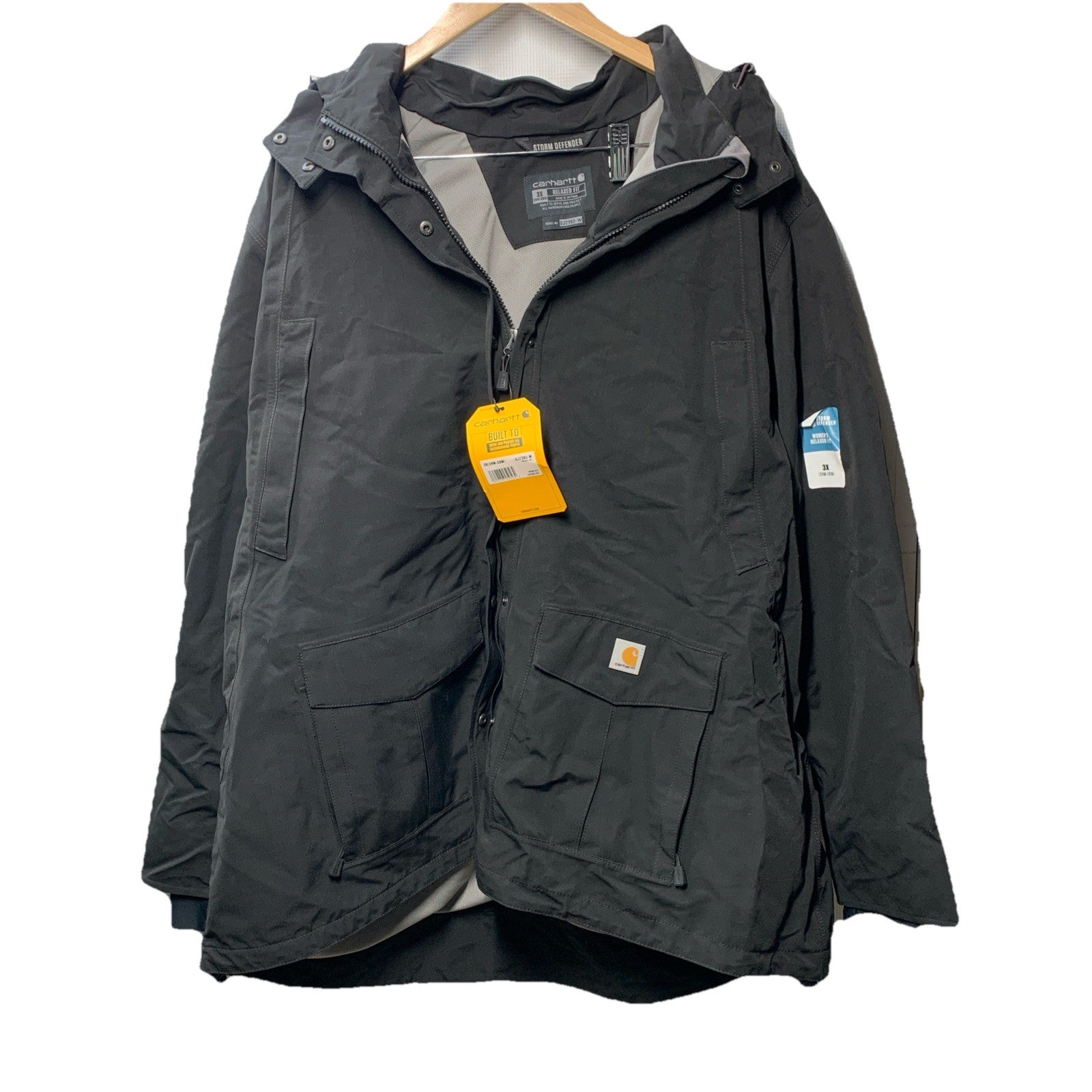 Carhartt Women's Hooded Relaxed Fit Jacket Size 3X (24W-26W) Black Long Sleeve